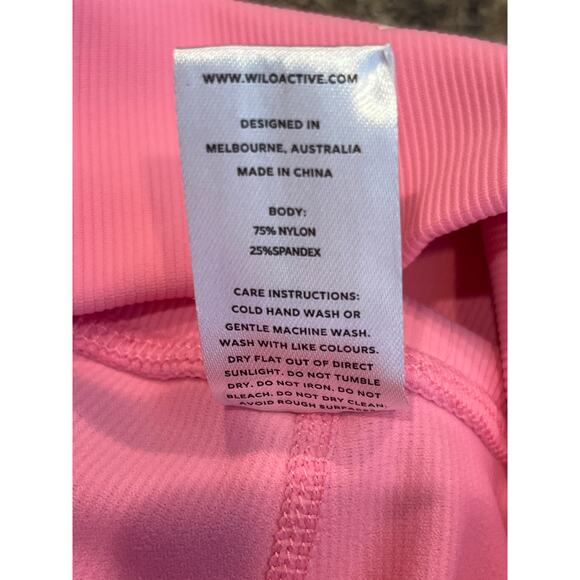 Wilo Bubble Gum Pink Leggings Size Small - Picture 4 of 6